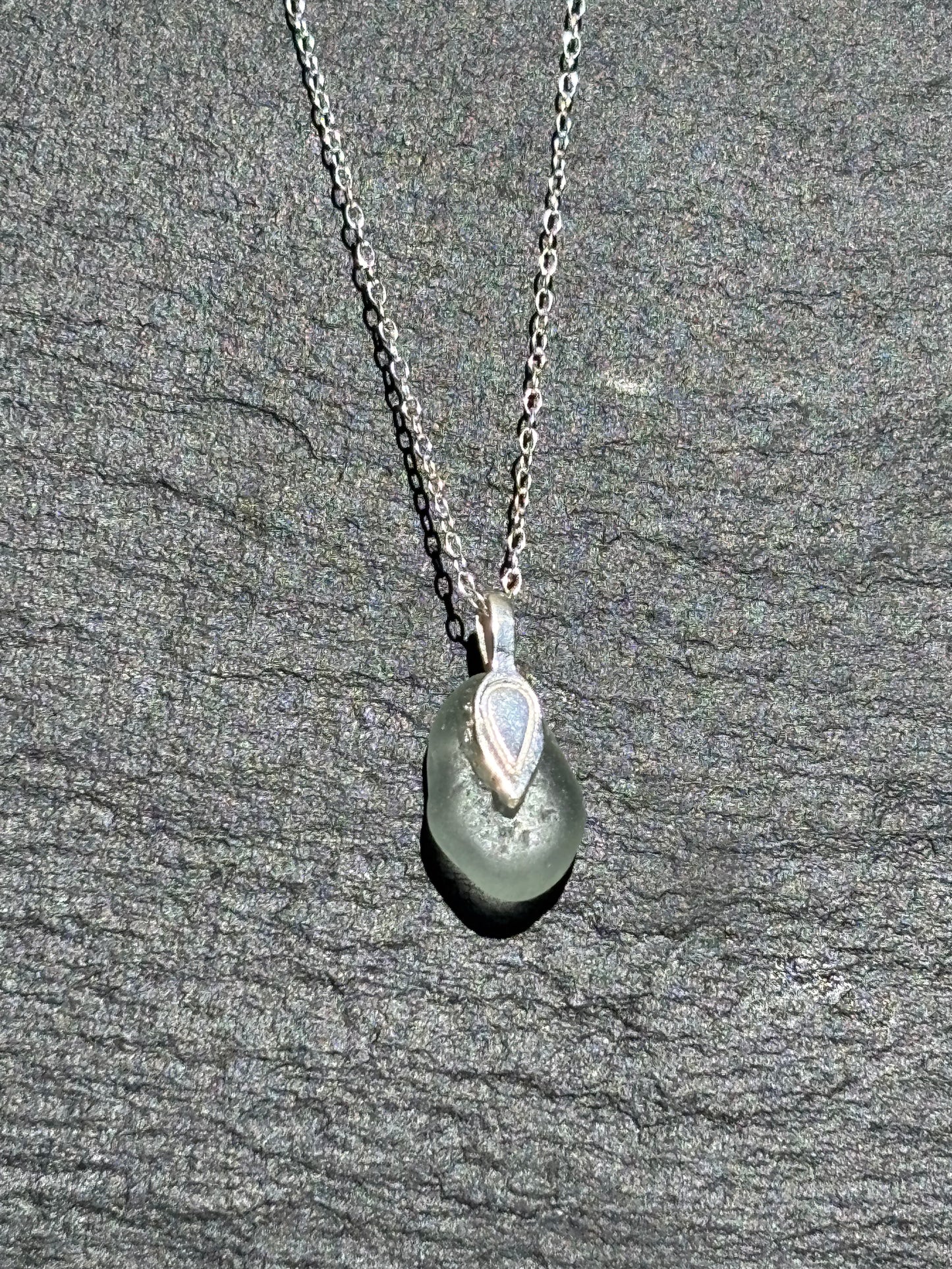 Aqua Sea Glass pendant