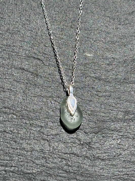 Aqua Sea Glass pendant